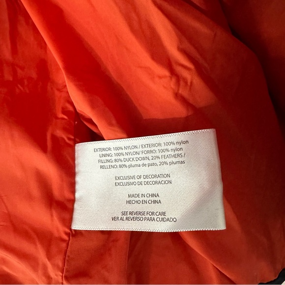Orvis Down Puffer Vest Navy Orange Full Zip Snap Front Pockets Men’s Size XL - Picture 6 of 7